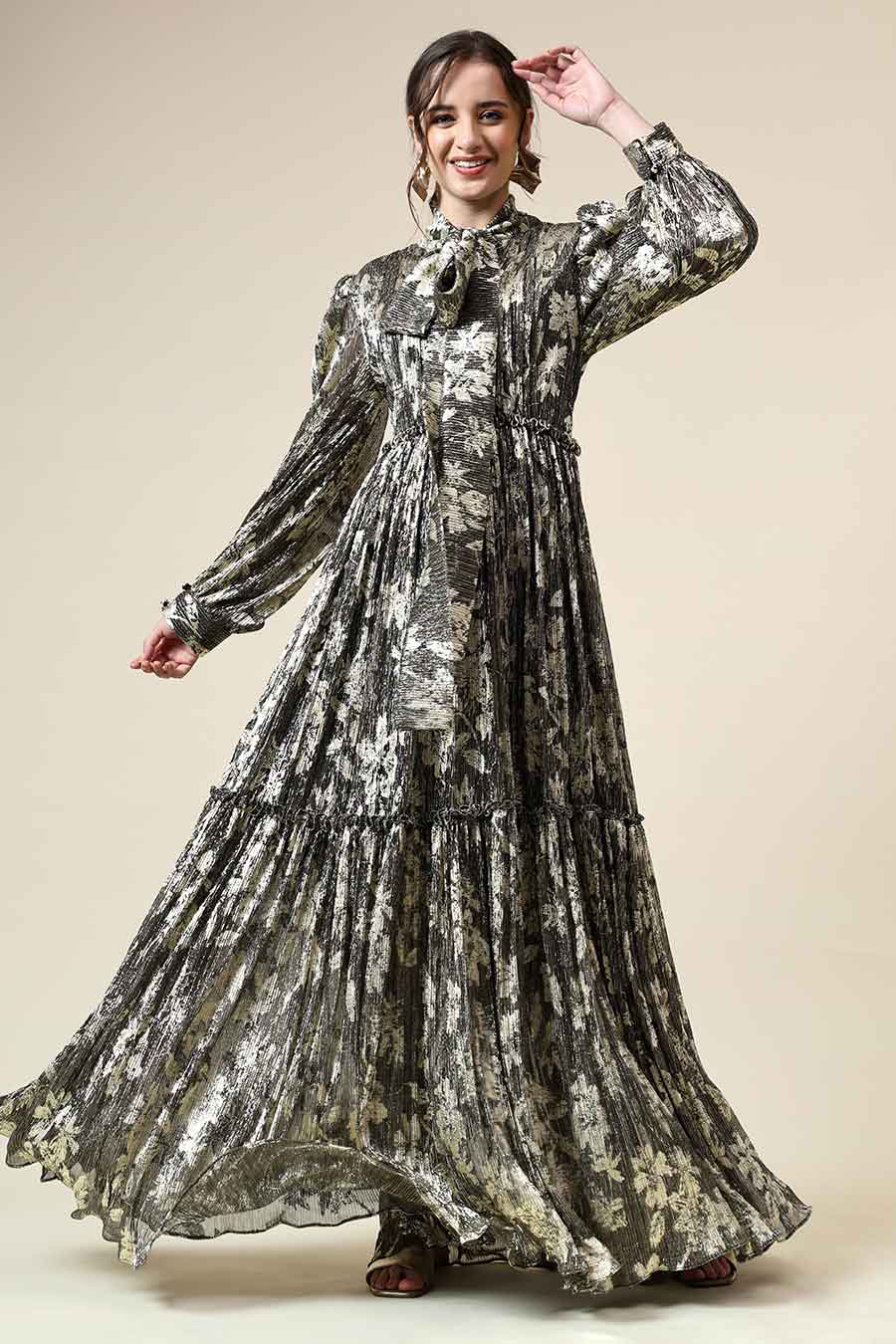 Victoria Gold Lurex Gown Dress