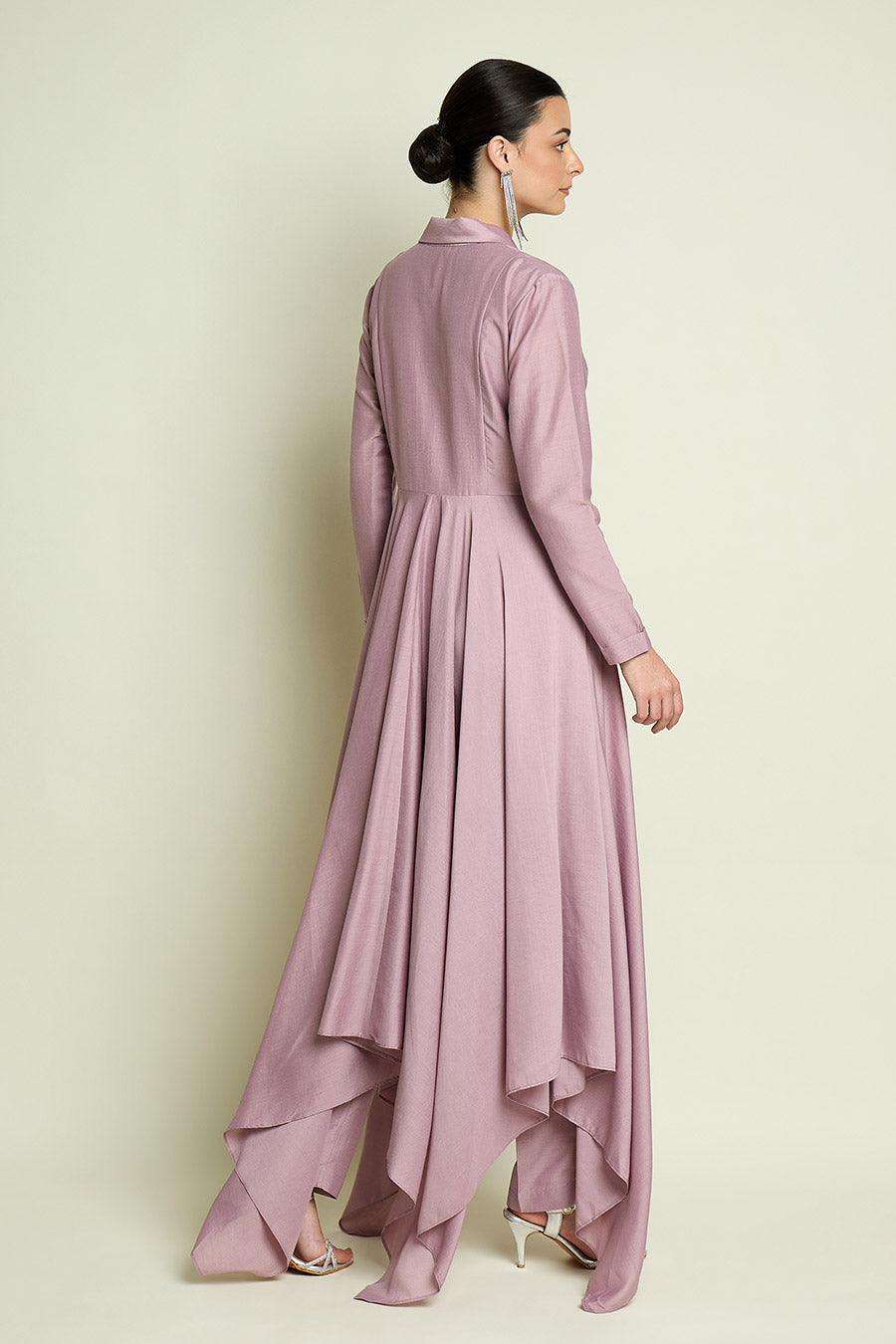 Lilac Embroidered Handkerchief Co-Ord Set