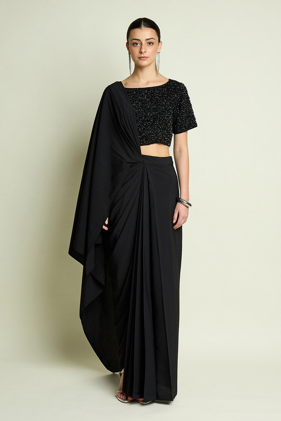 Stellar Noir Crystal Embellished Blouse