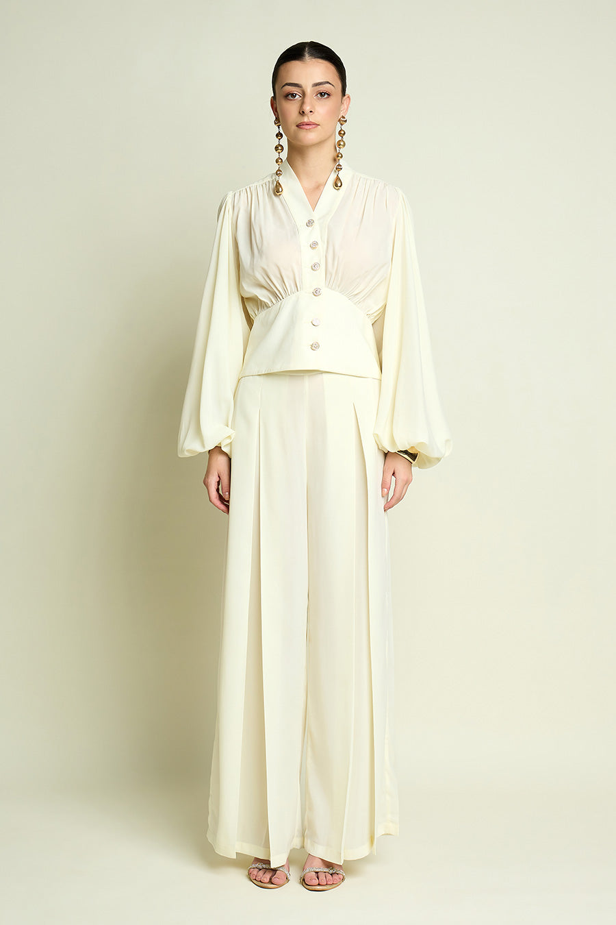 White Bella Top & Pant Co-Ord Set