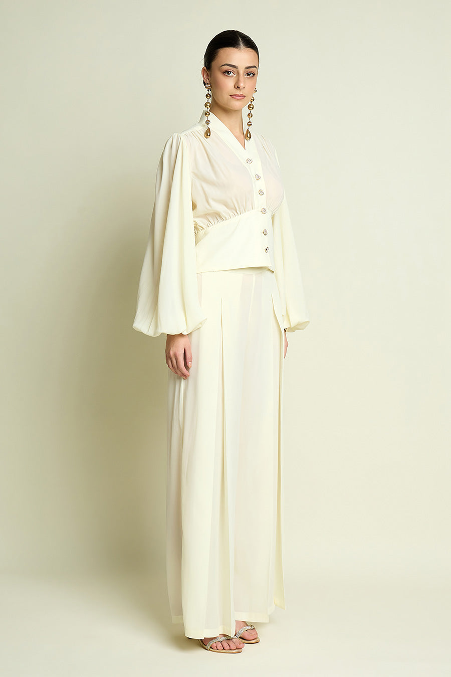 White Bella Top & Pant Co-Ord Set