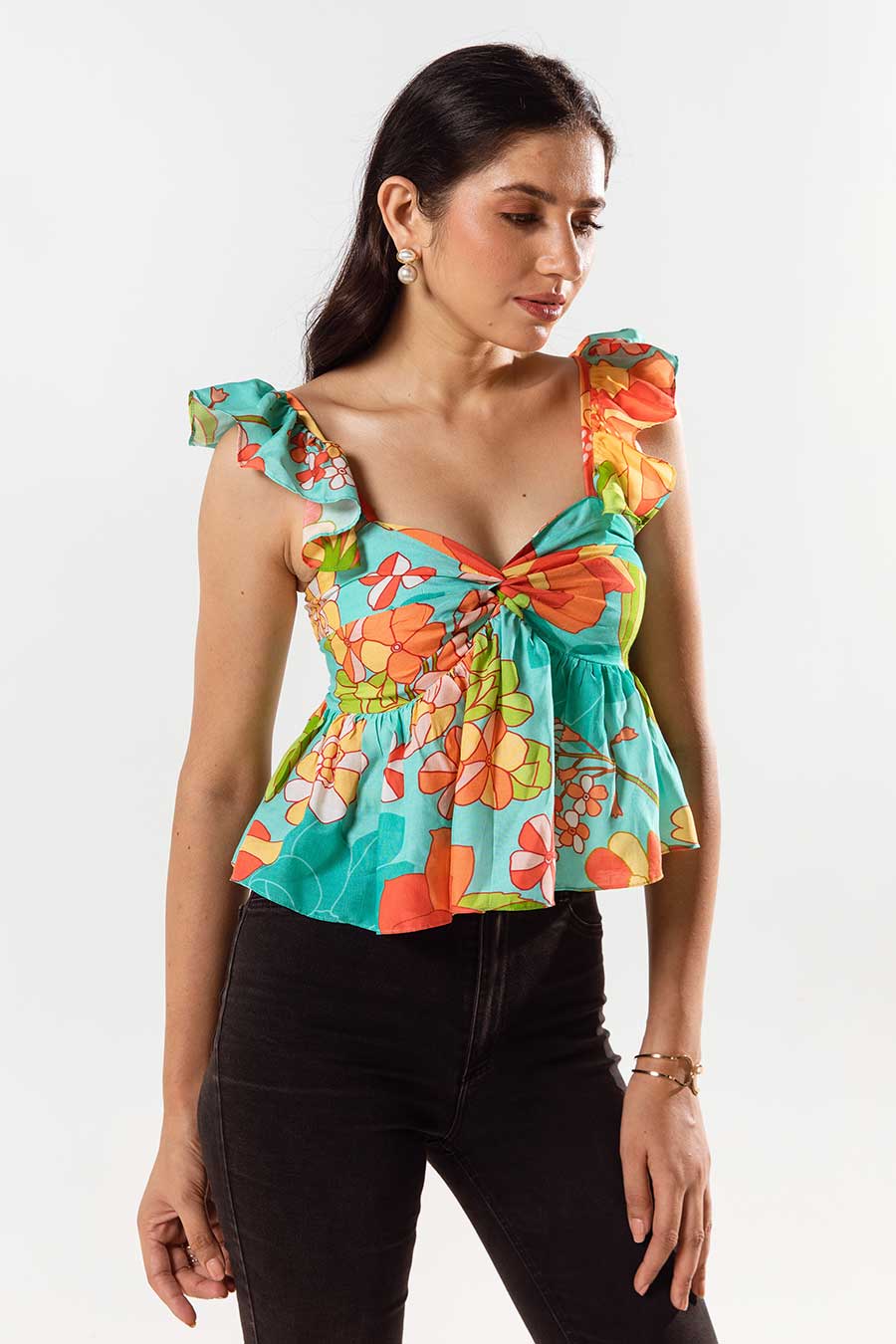 Blue Printed Adeline Top