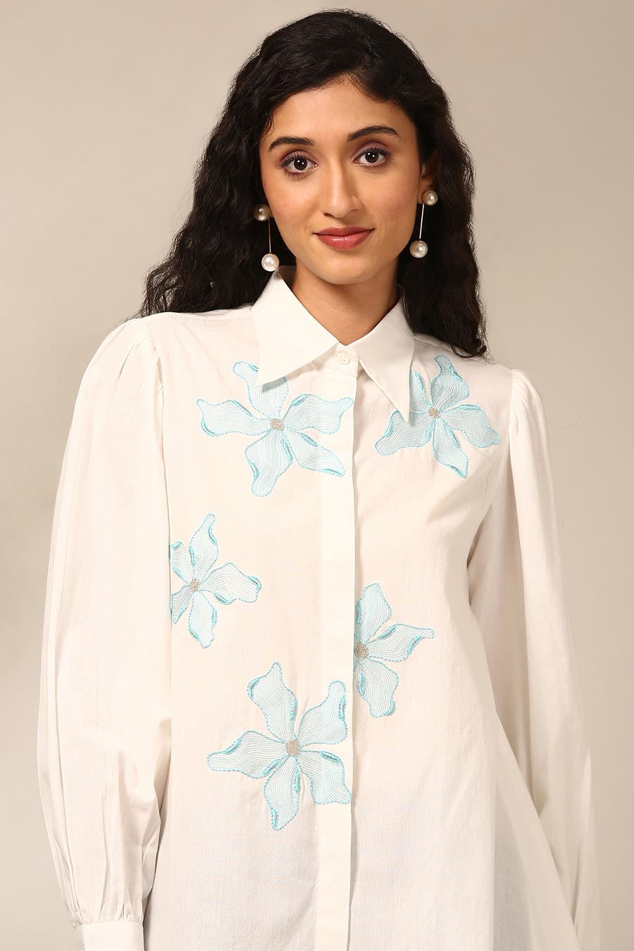 White Embroidered Shirt