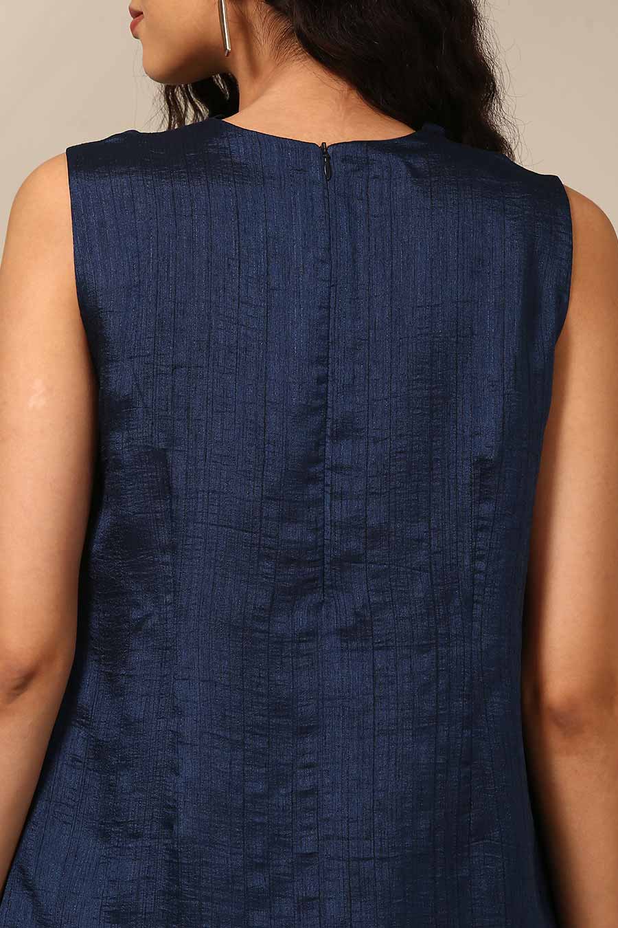 Navy Blue Cowl Top