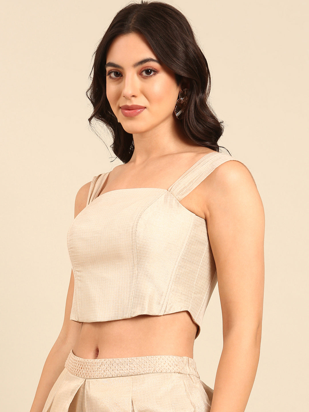 Beige Crop Top