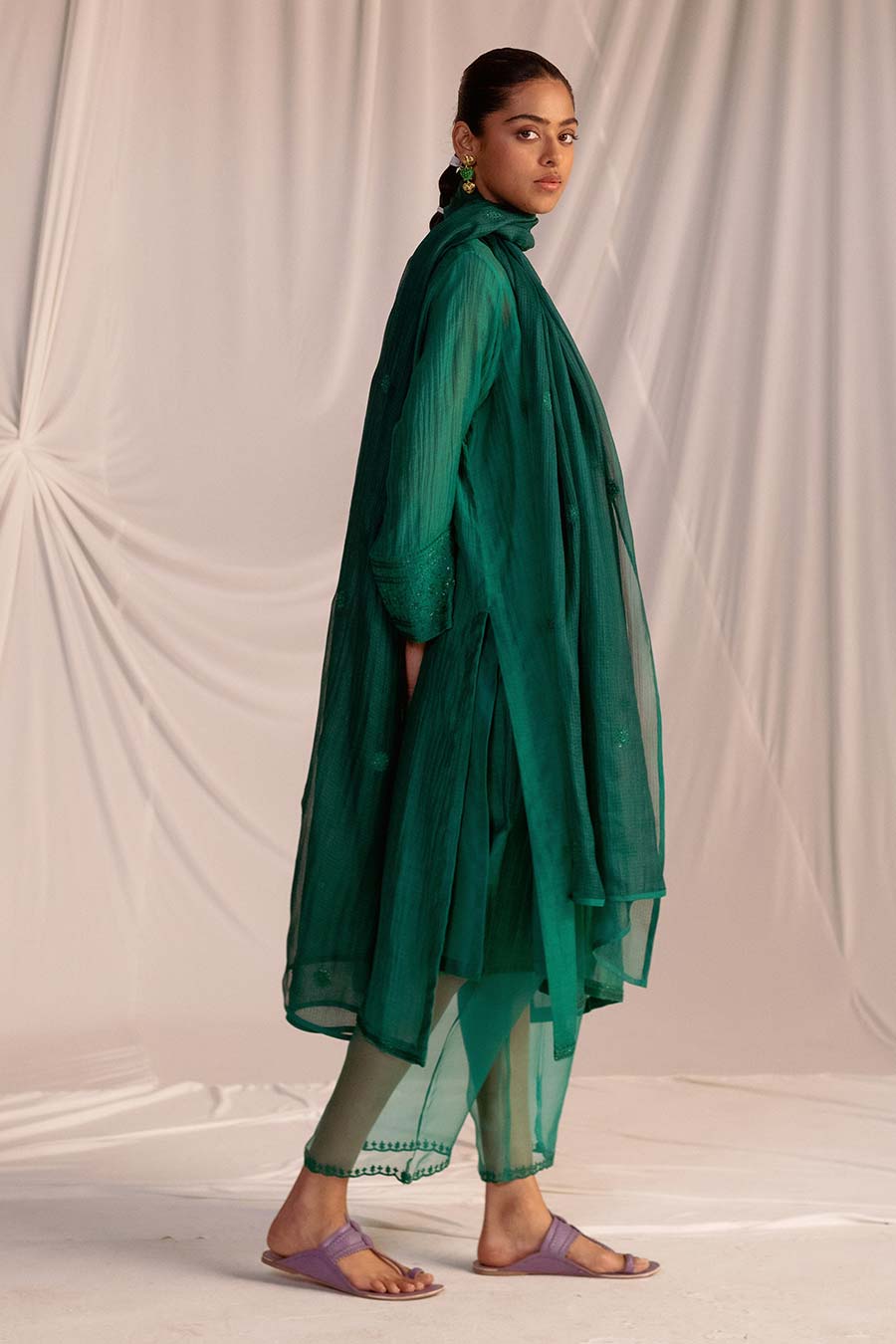 Green Embroidered Dupatta