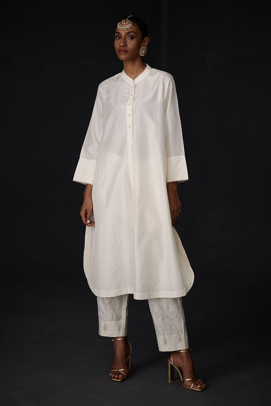 Ivory Kurta & Embroidered Pant Set