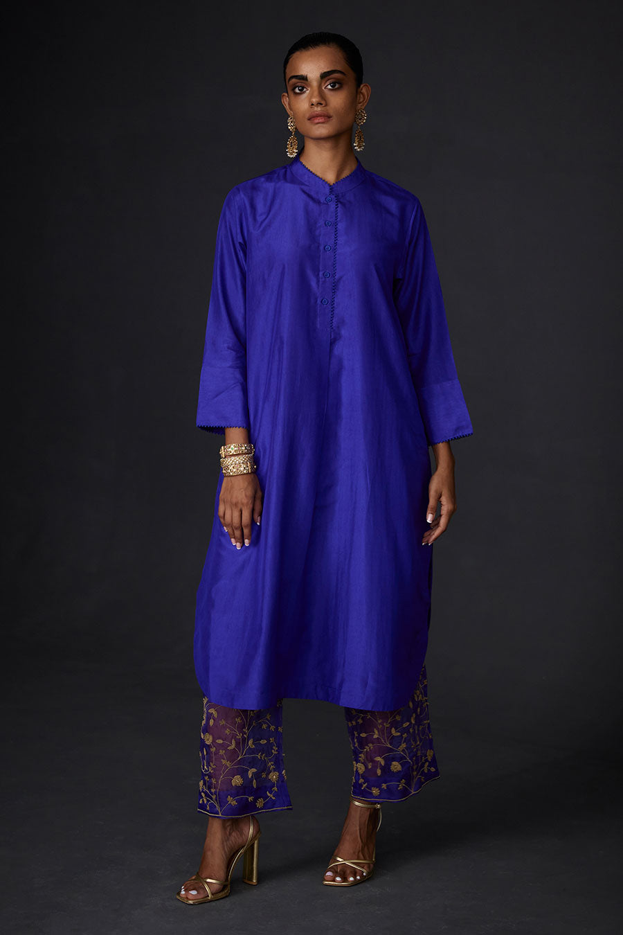 Persian Blue Tunic & Embroidered Pant Set