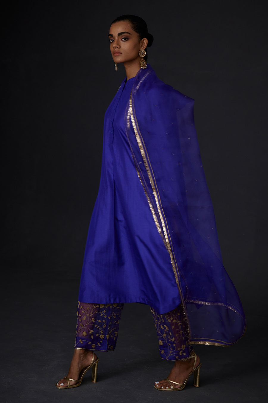 Persian Blue Embroidered Dupatta
