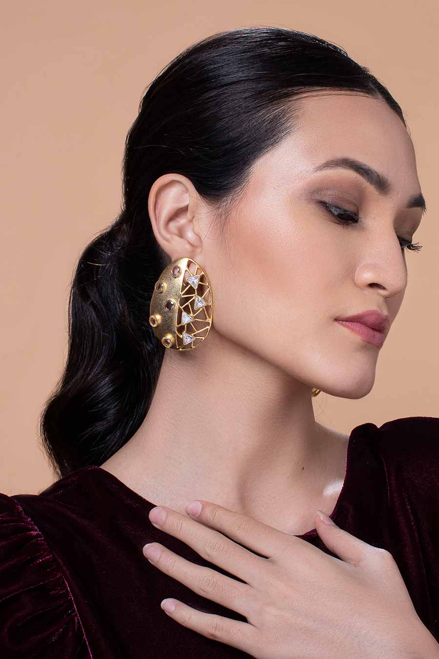 Long studded earrings online