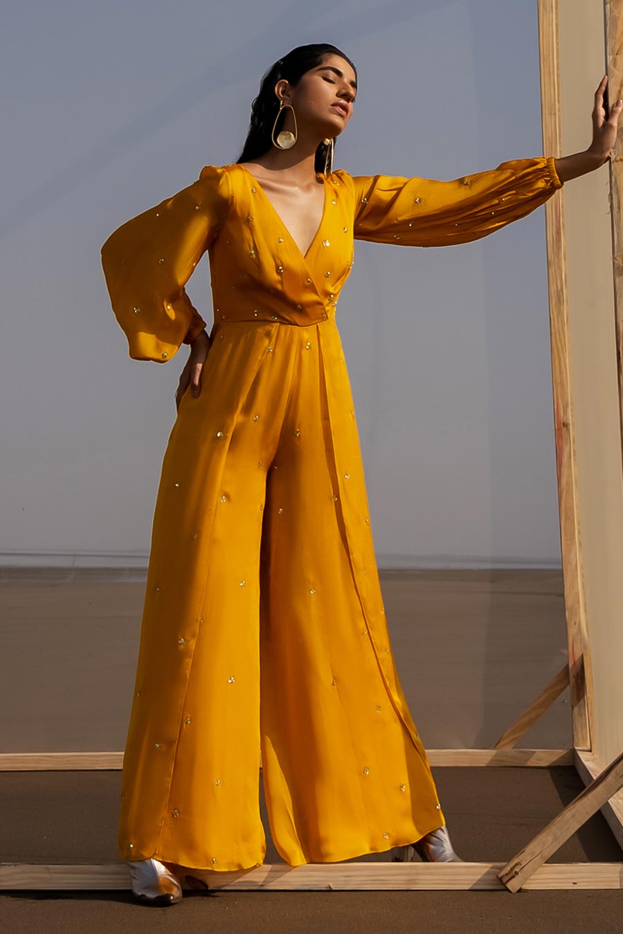 Balloon Sleeves Jumpsuit - Main Image