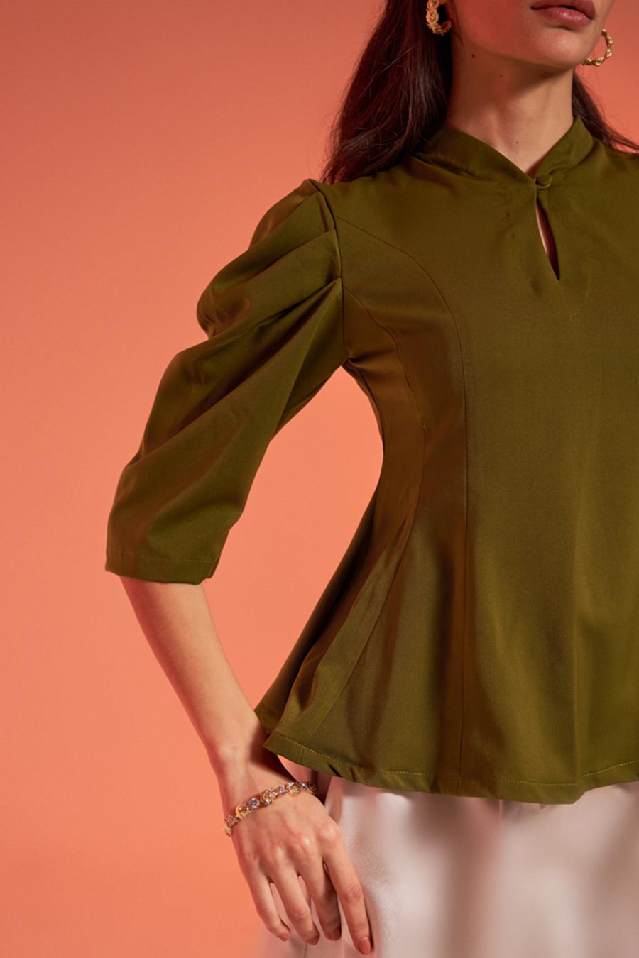 Green Peplum Top