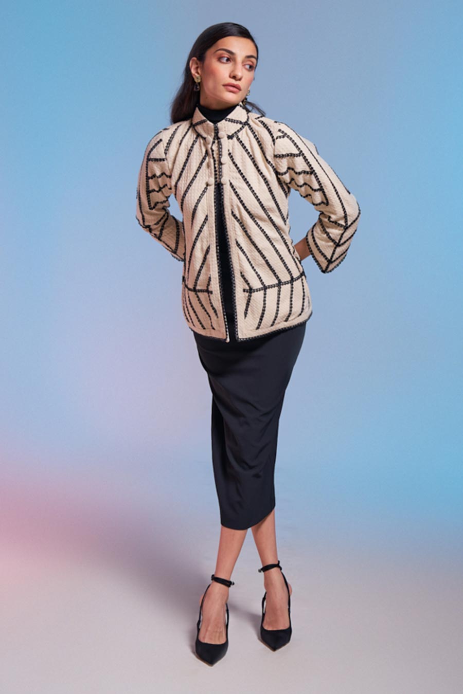 Off-White Textured Lace Jacket