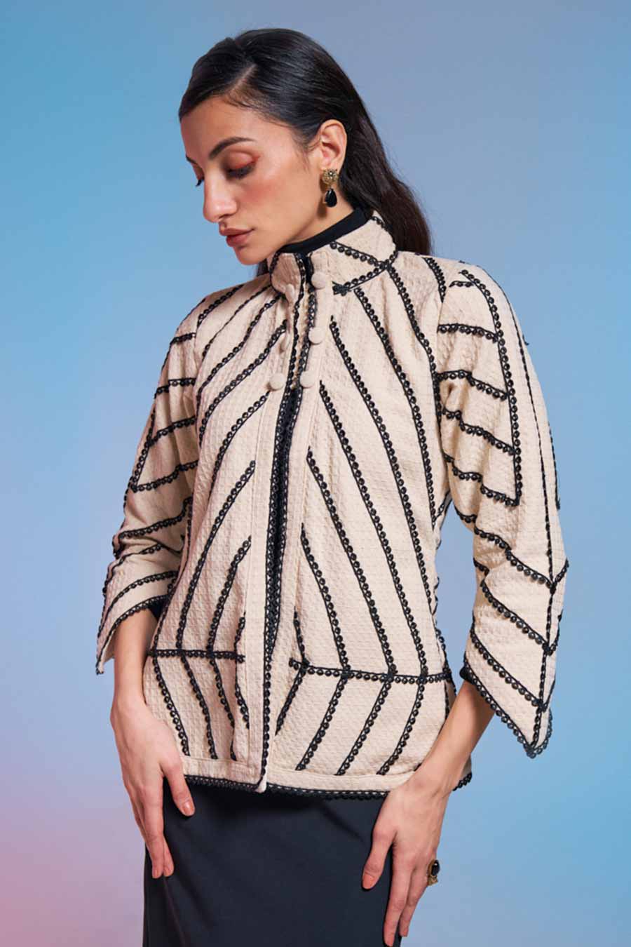 Off-White Textured Lace Jacket