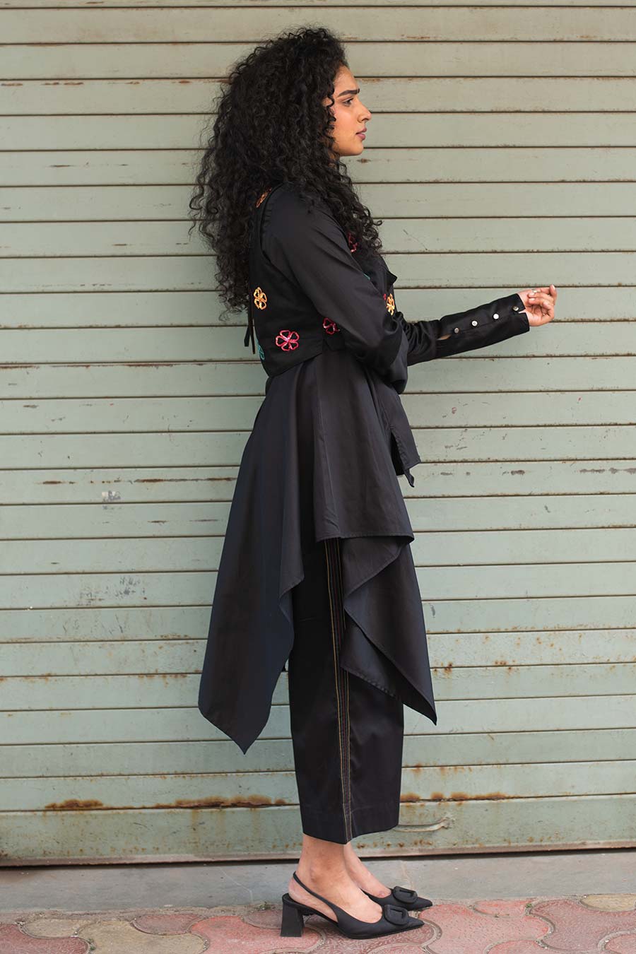 Black Asymmetric Shirt