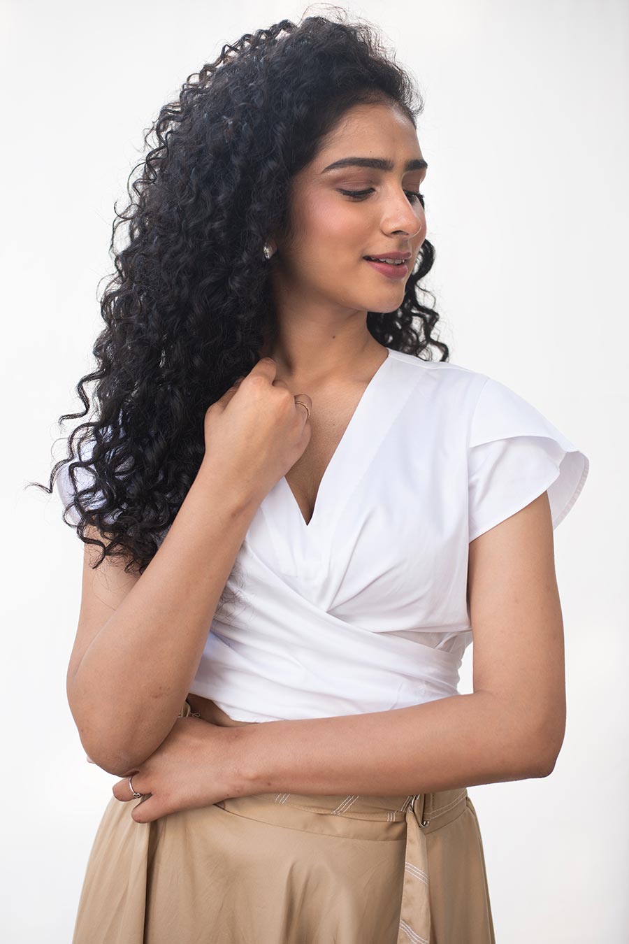 White Knotted Crop Top
