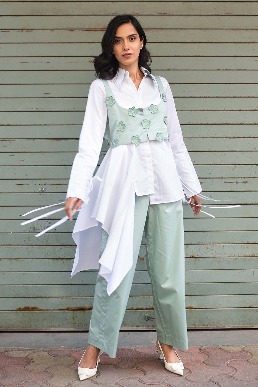 White Asymmetric Shirt