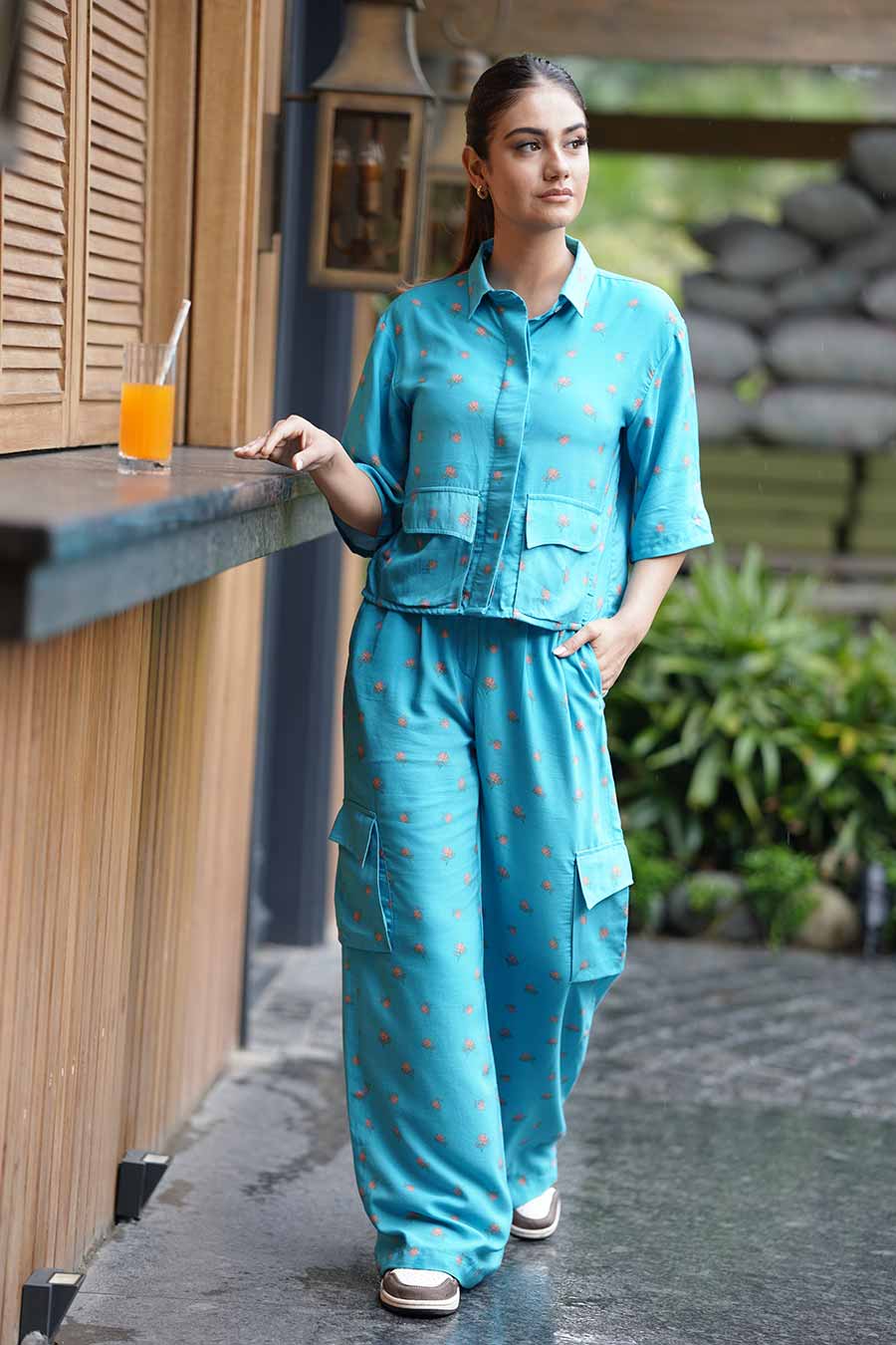 Long pants with crop top online