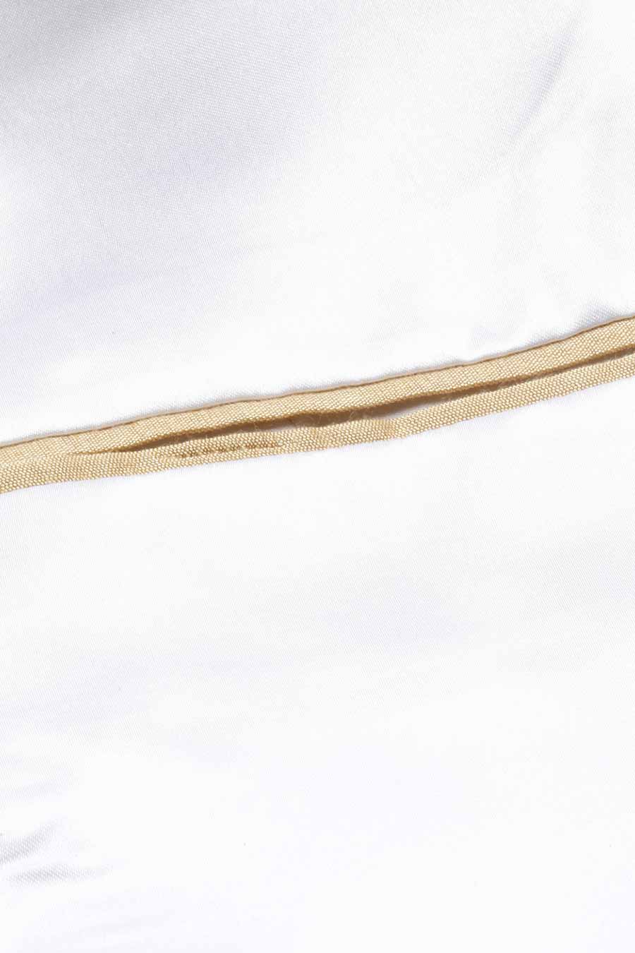 Beige Printed Chanderi Open Blazer