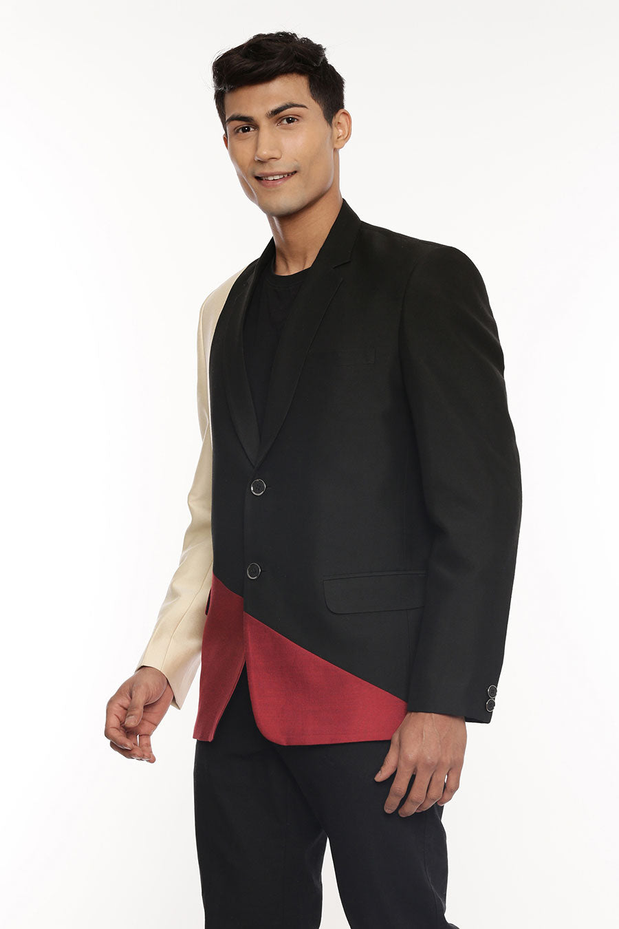 Black Colour-Block Blazer