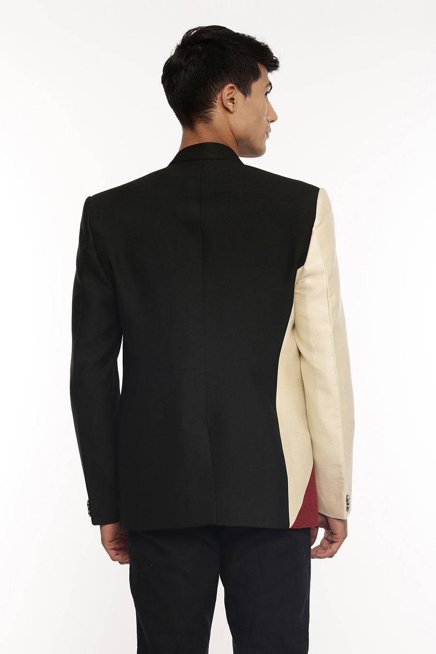 Black Colour-Block Blazer