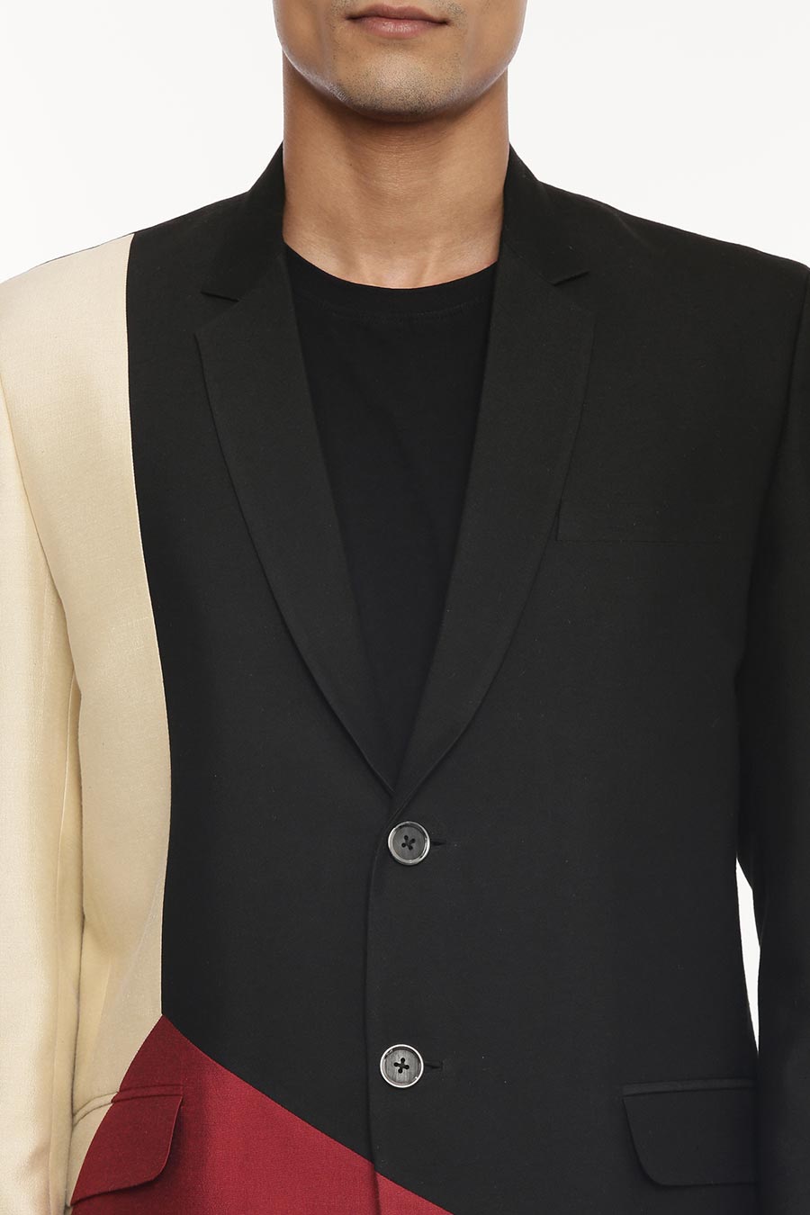 Black Colour-Block Blazer