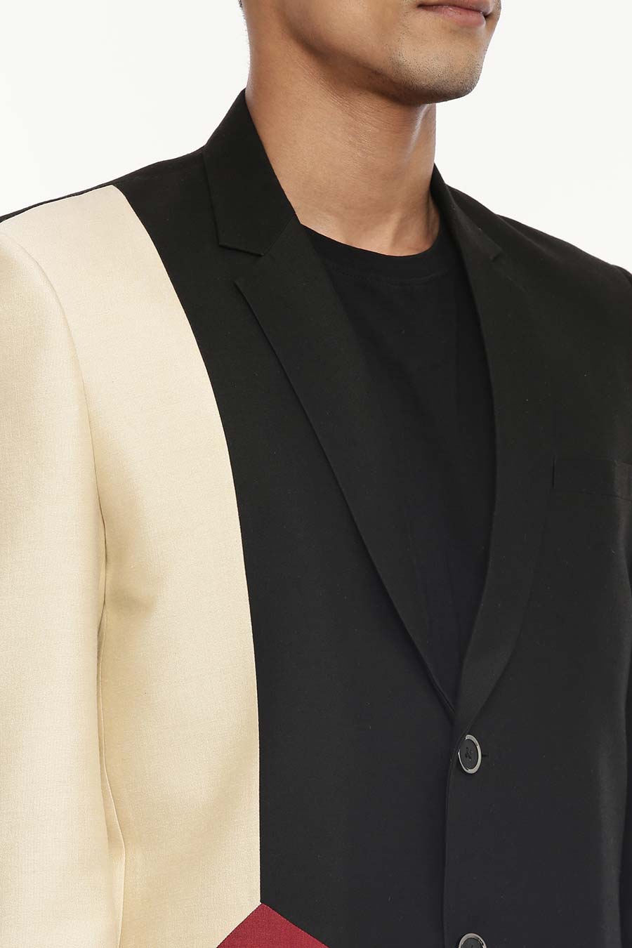 Black Colour-Block Blazer