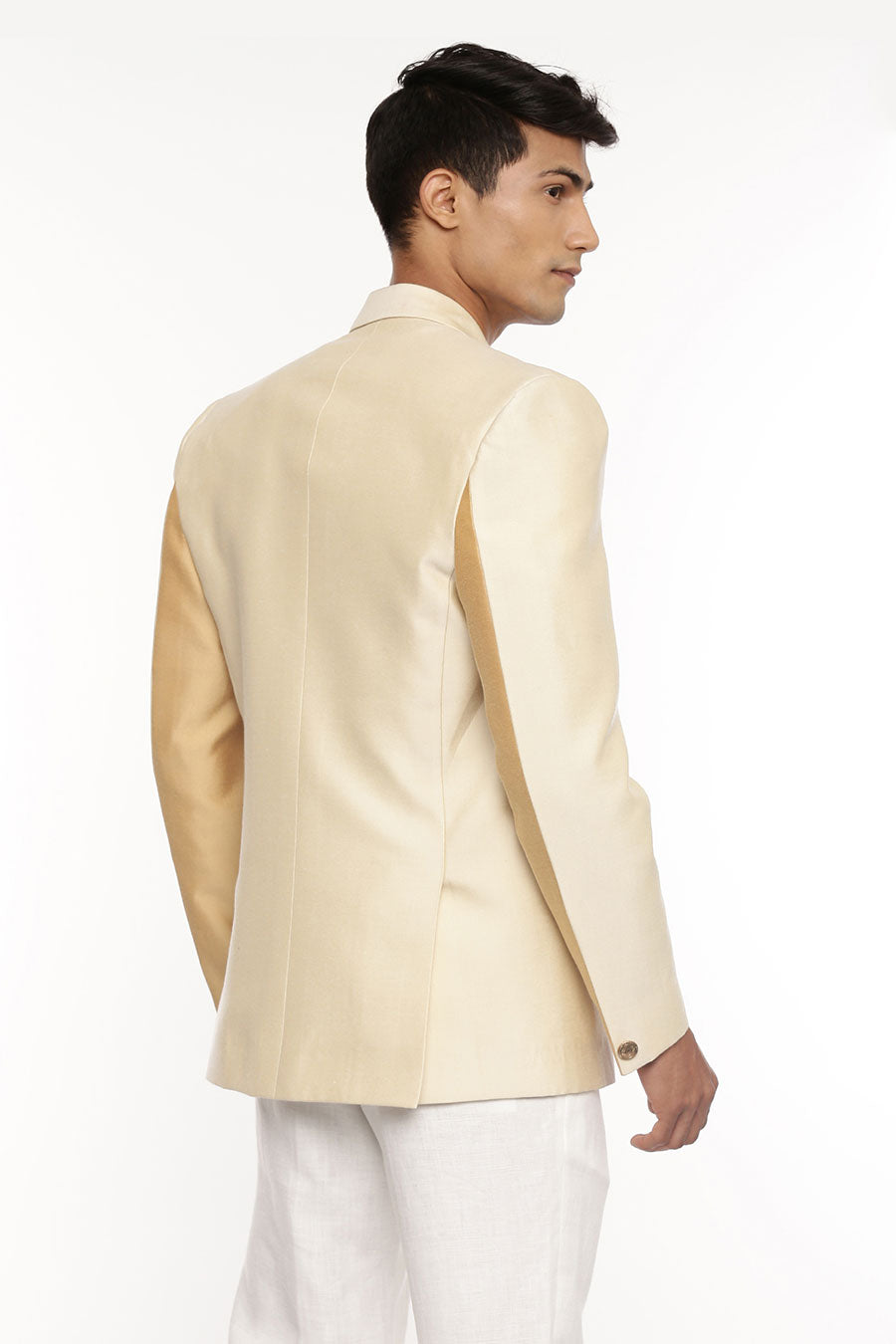 Beige & Gold Panel Blazer