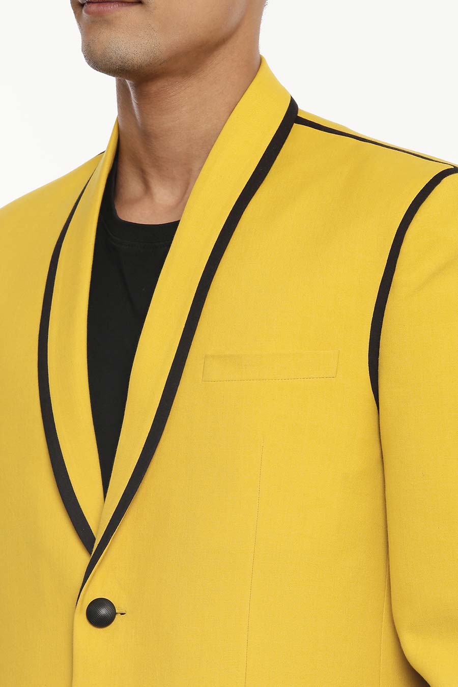Yellow Black Piping Blazer