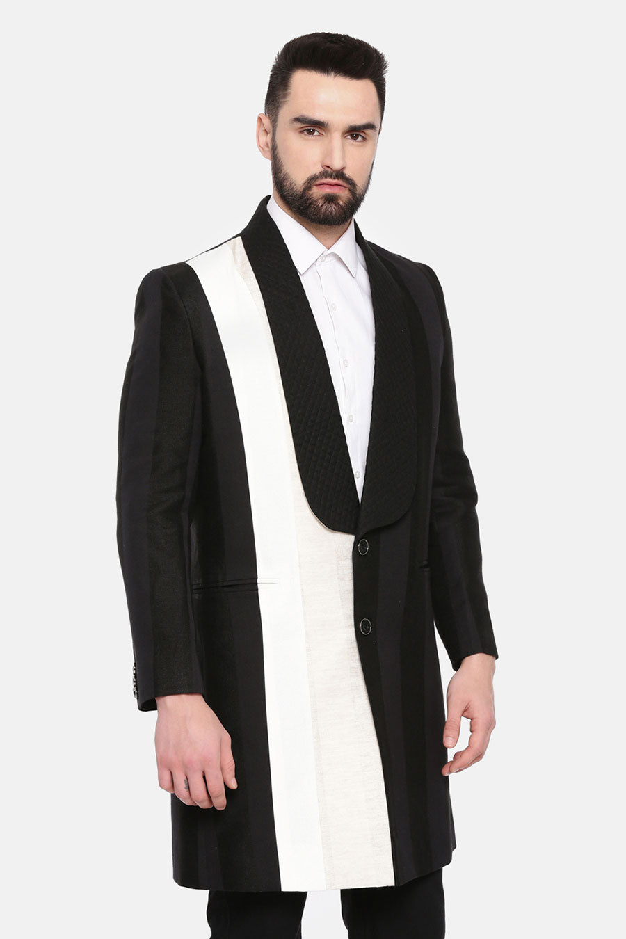 Black Stripes Trench Coat