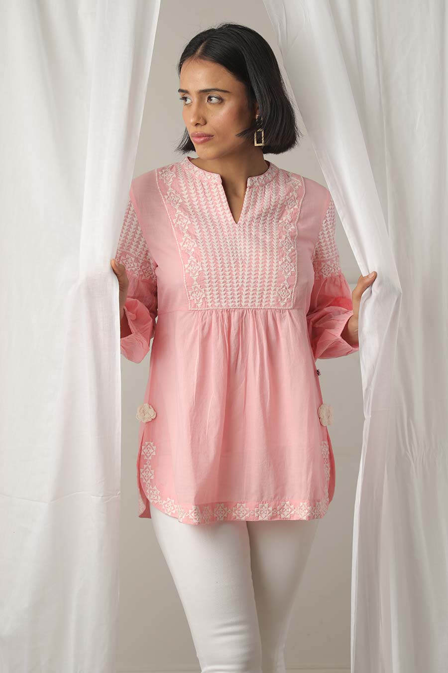 Pink Embroidered Top
