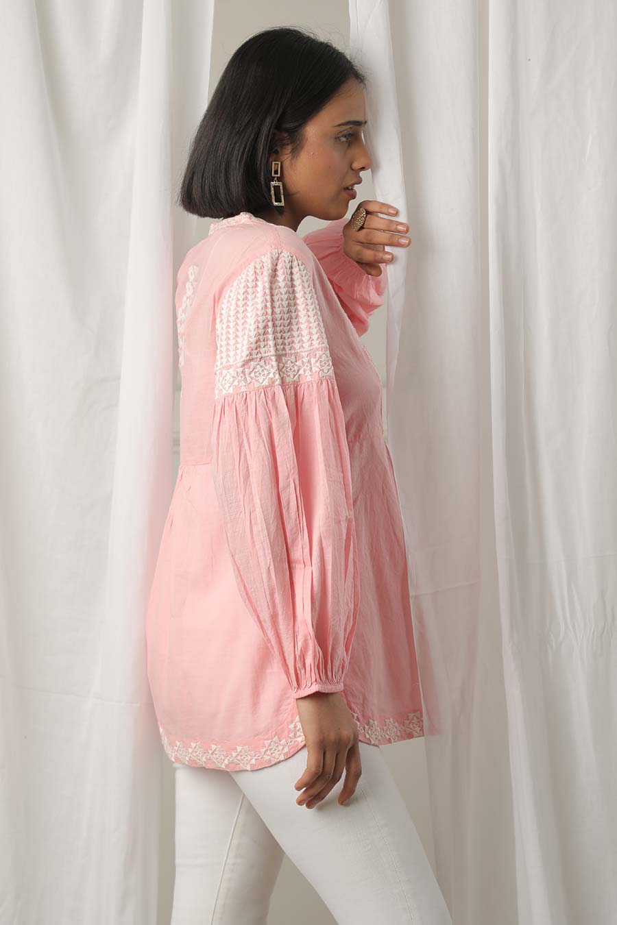 Pink Embroidered Top