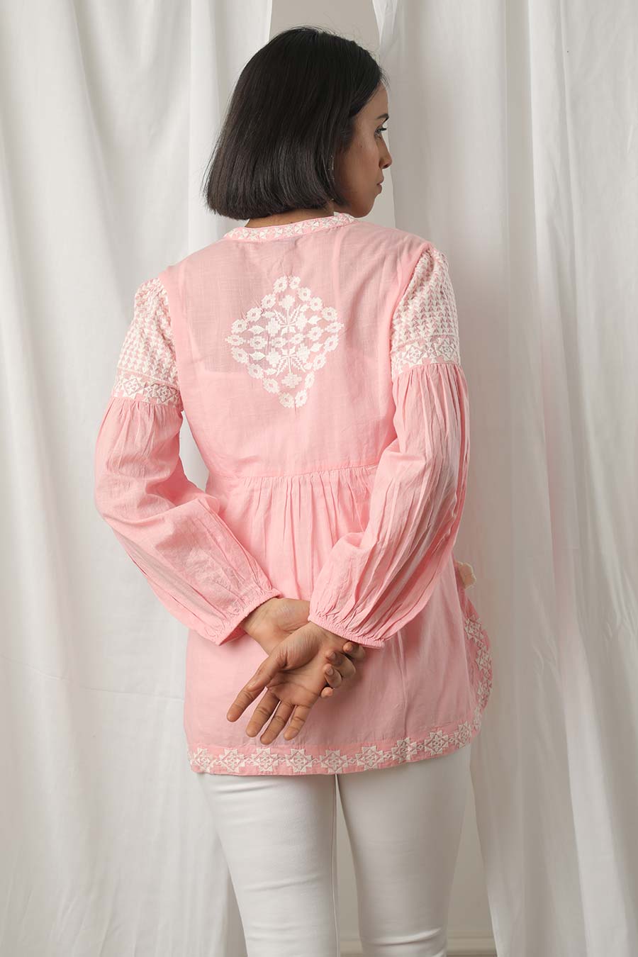 Pink Embroidered Top