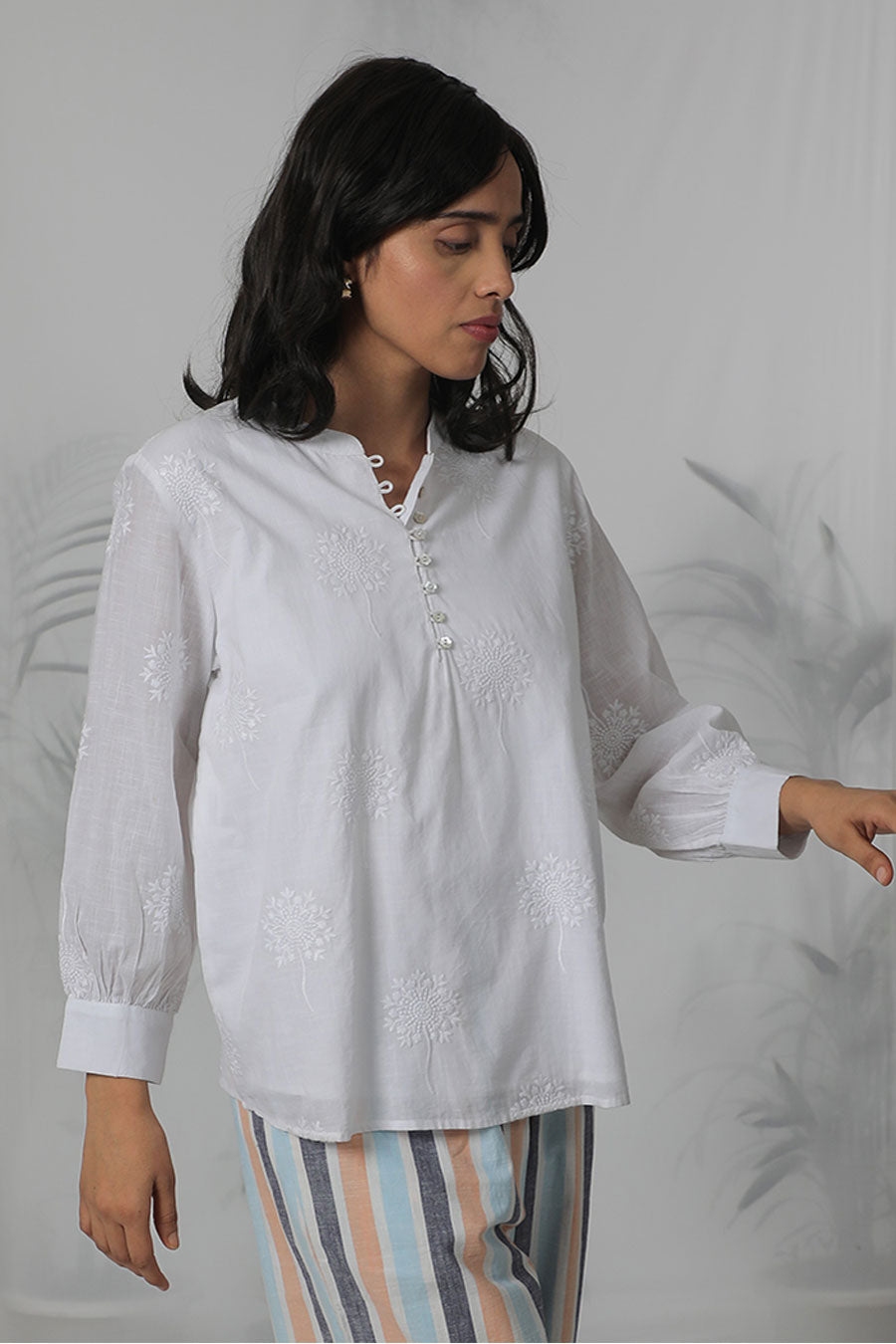 White Embroidered Top