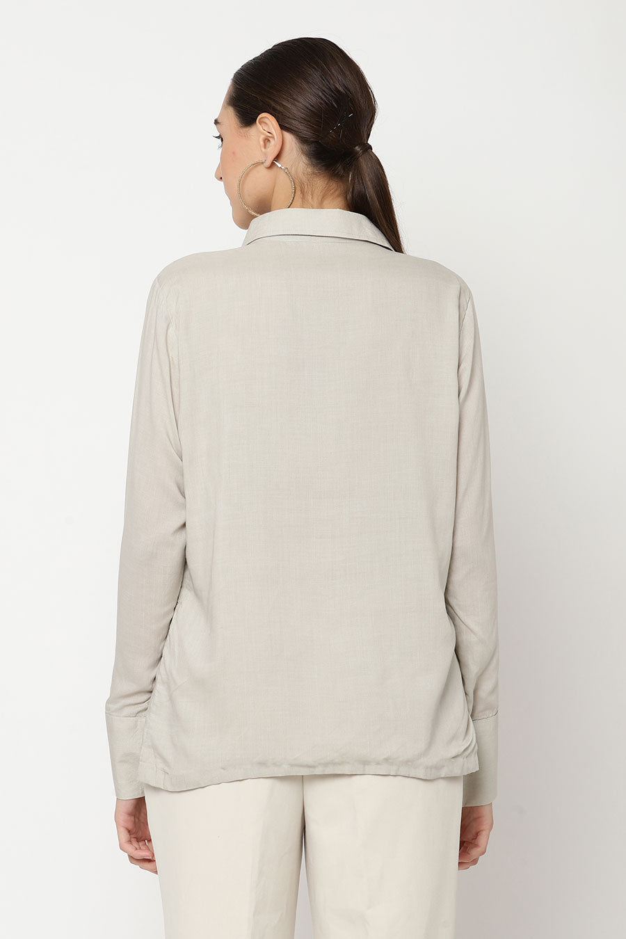 Grey Embroidered Shirt