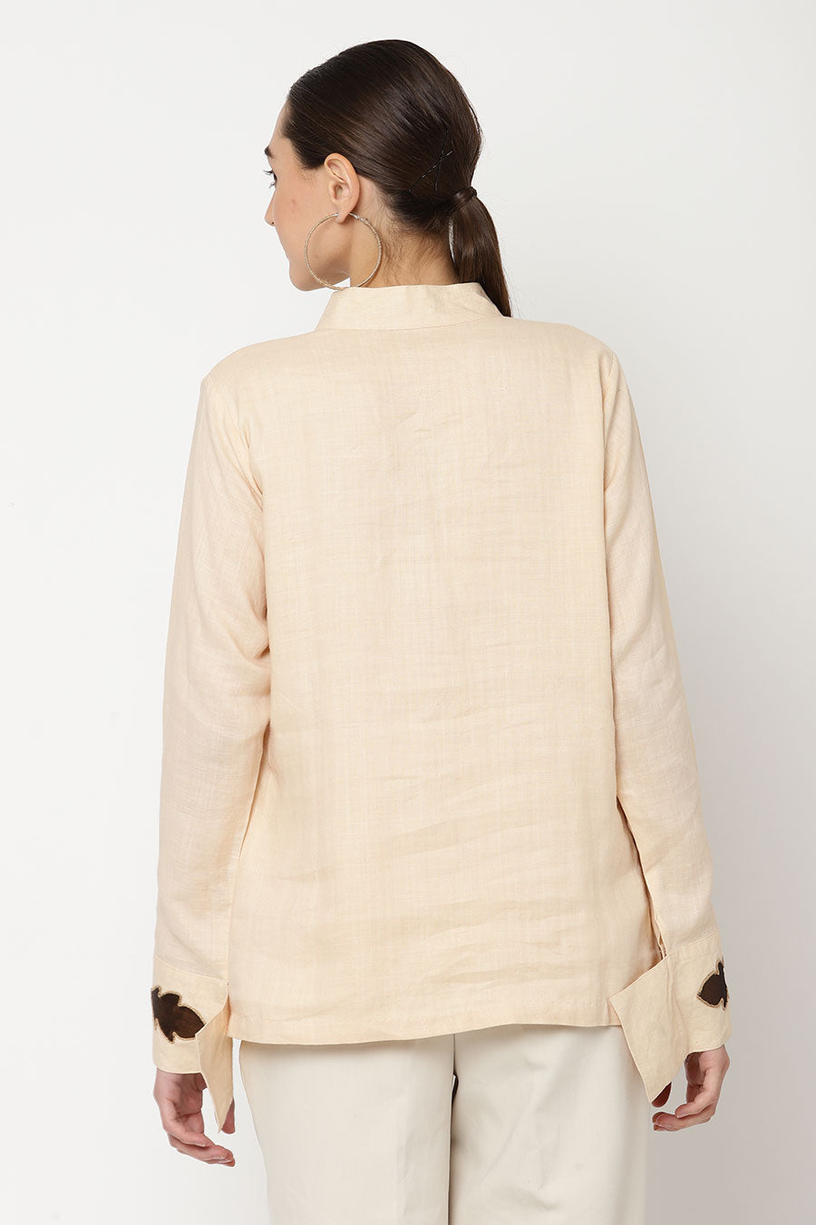 Beige Embroidered Shirt