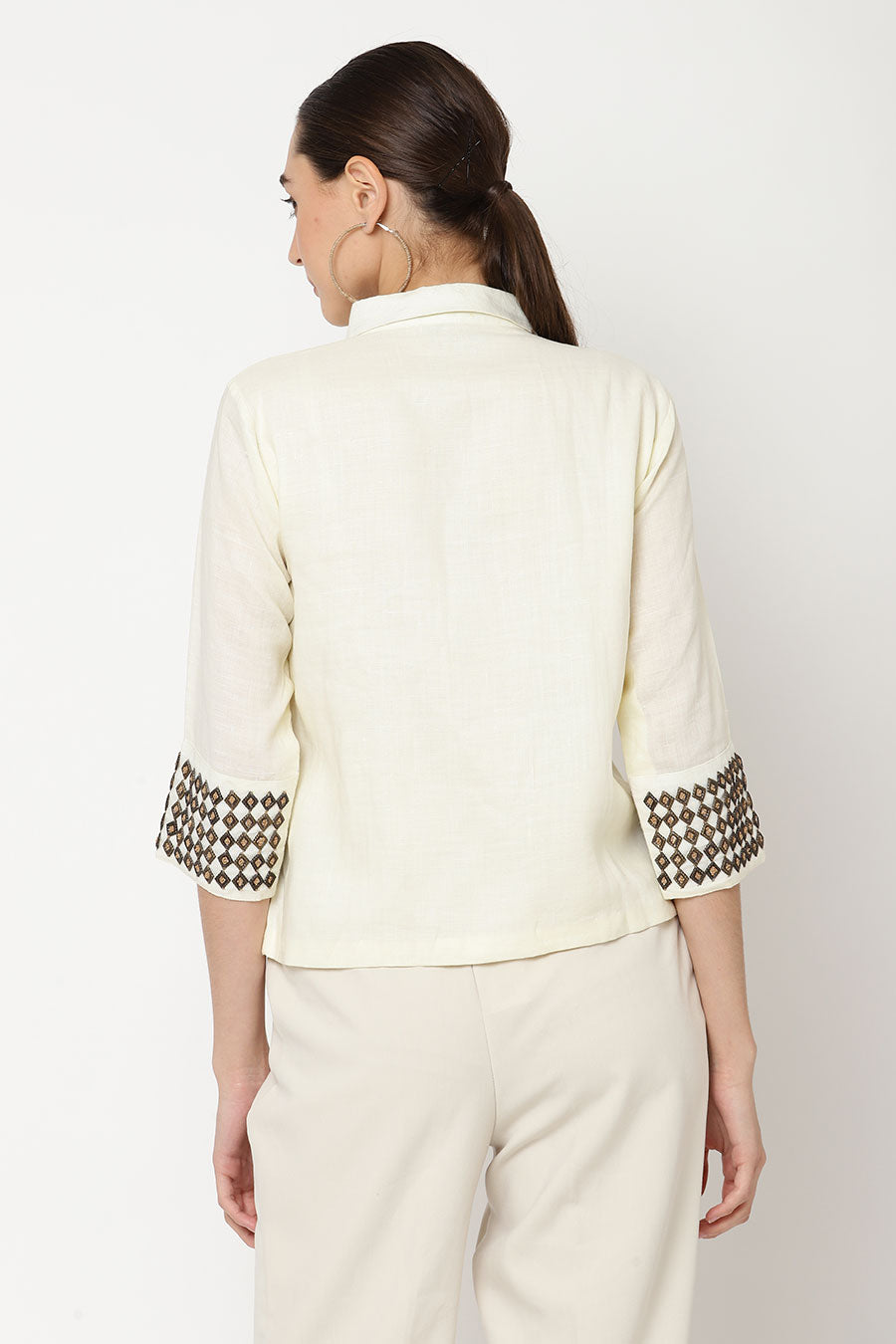 Ivory Embellished Shirt