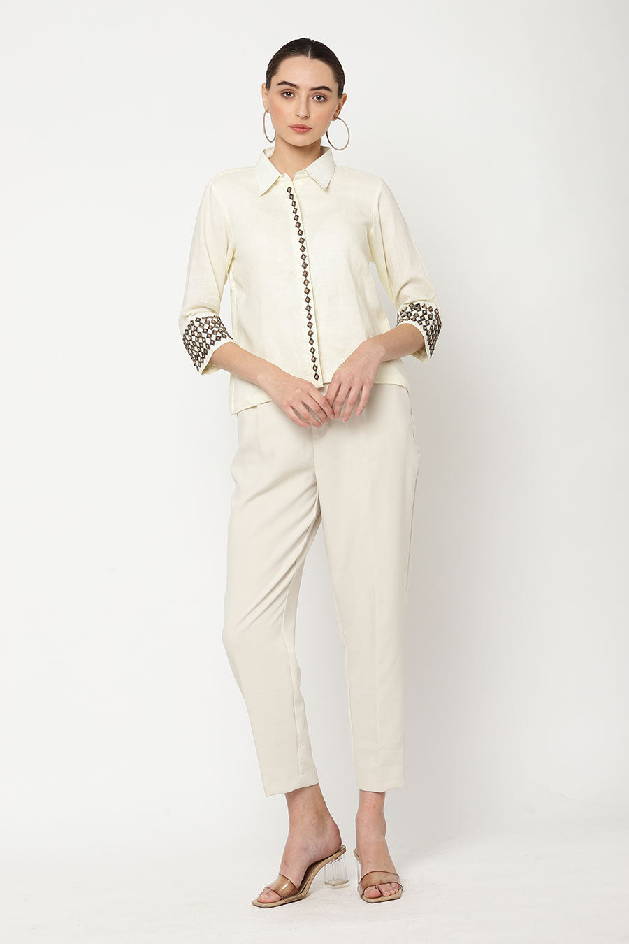Ivory Embellished Shirt