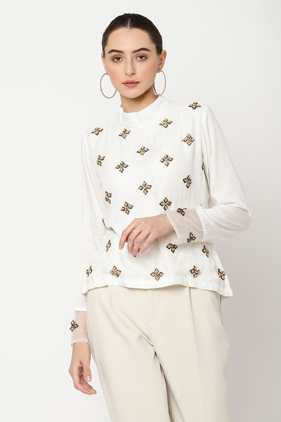 Ivory Embroidered Top