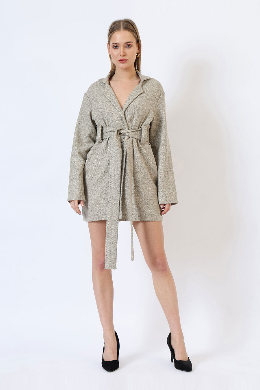 Beige Autumn Whisper Short Tailored Coat