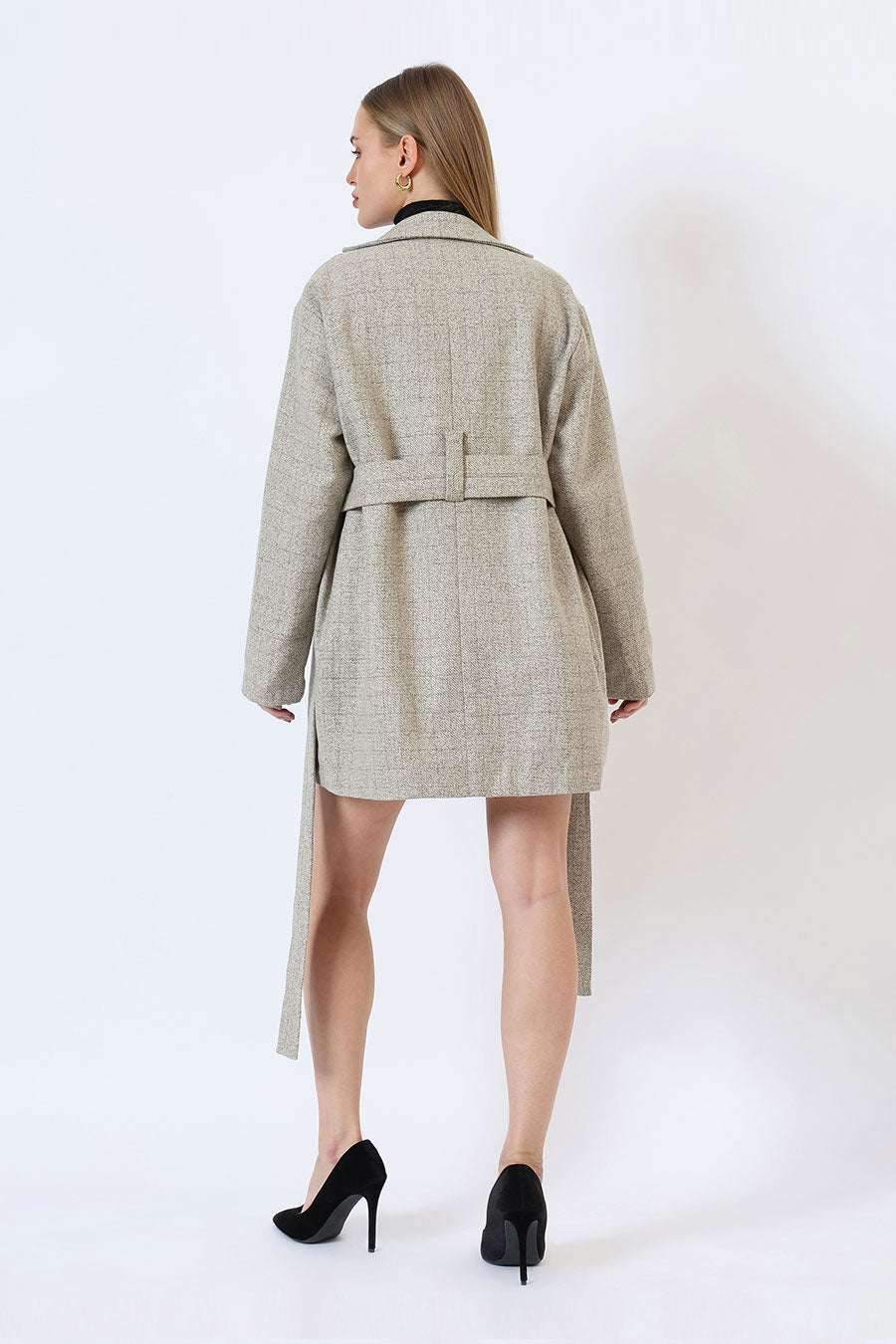 Beige Autumn Whisper Short Tailored Coat