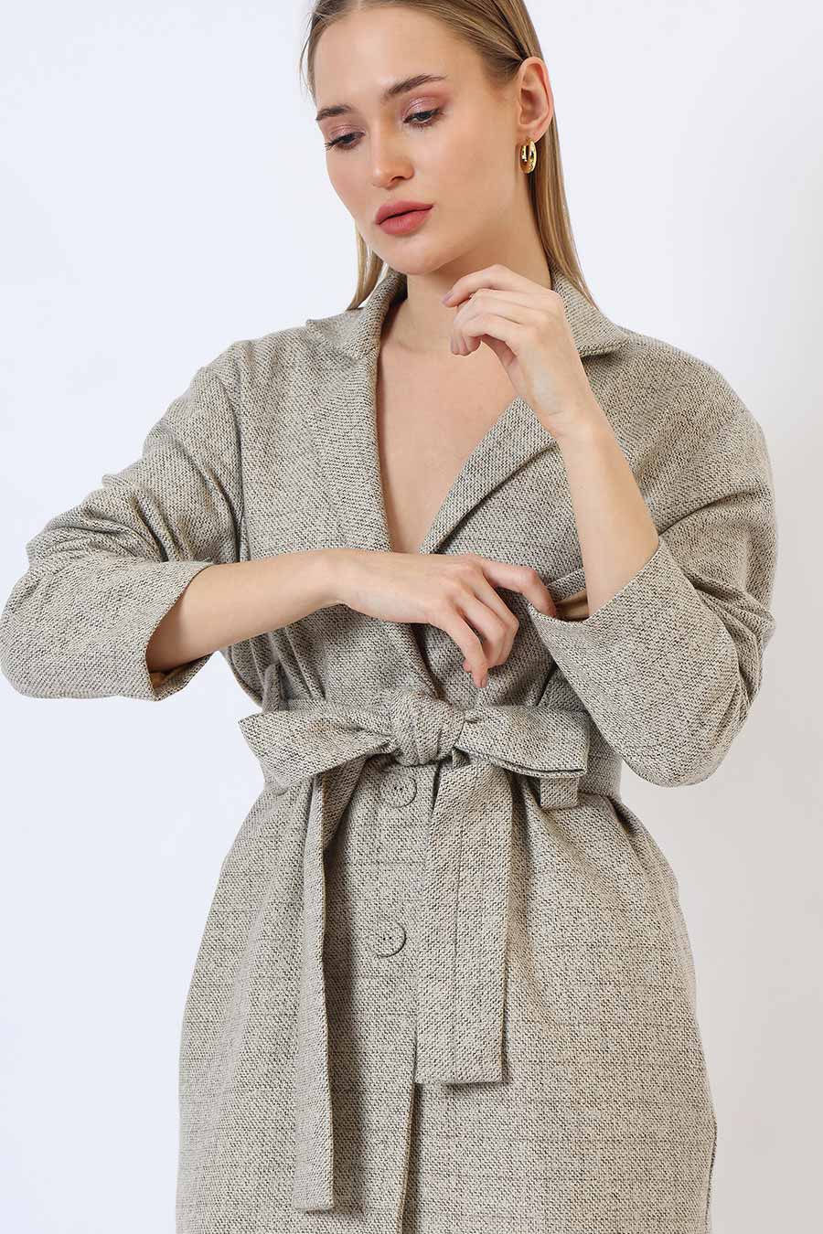 Beige Autumn Whisper Short Tailored Coat
