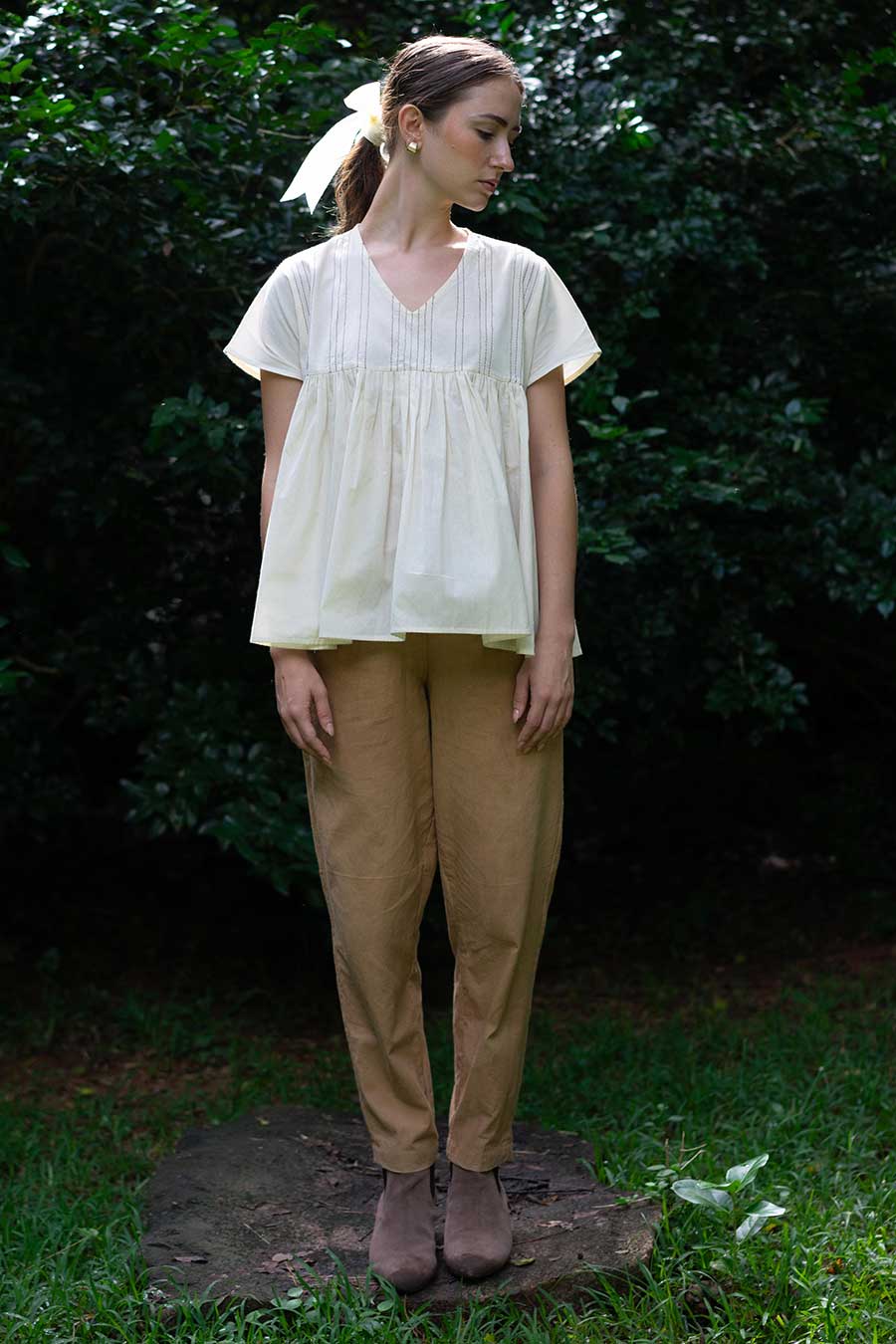 Off-White Gathered Top