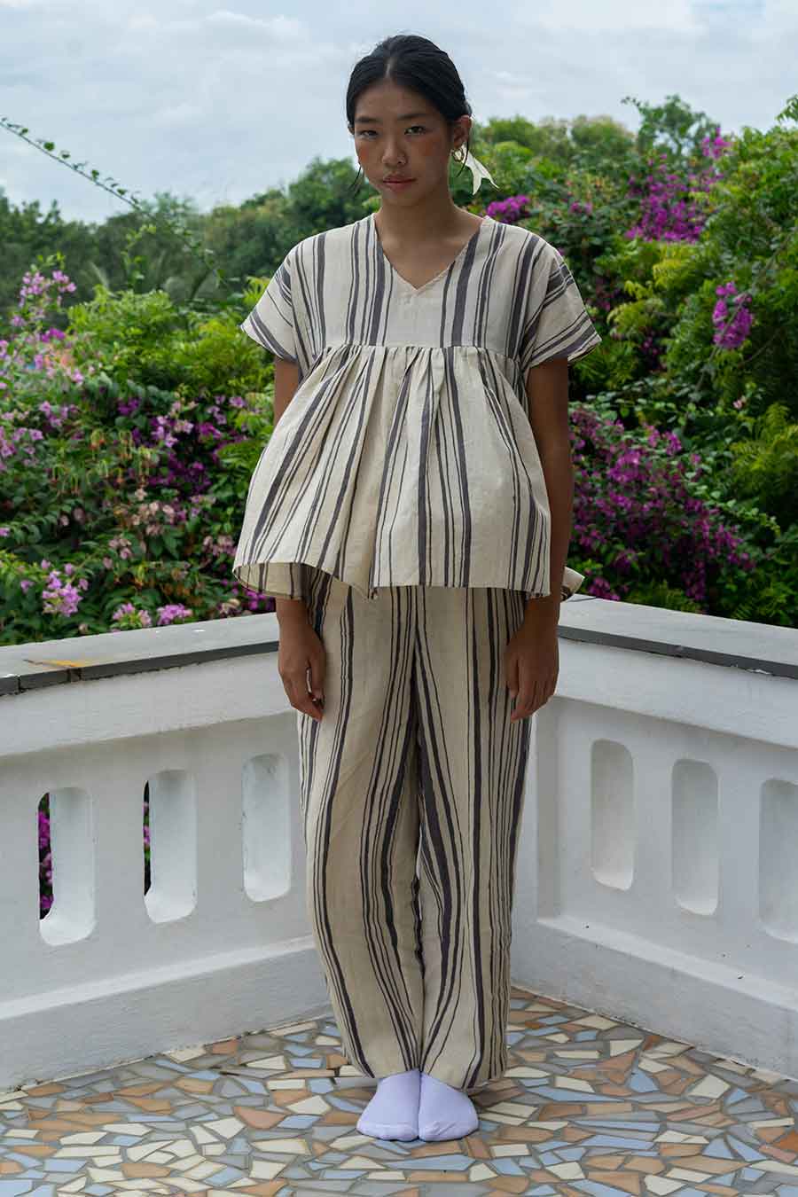 Off-White Hand-Painted Top