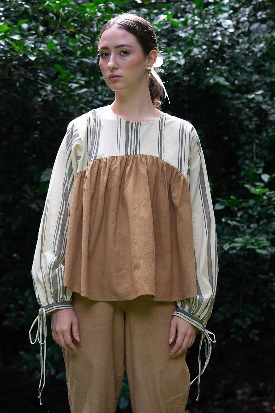 Brown Hand-Painted Top