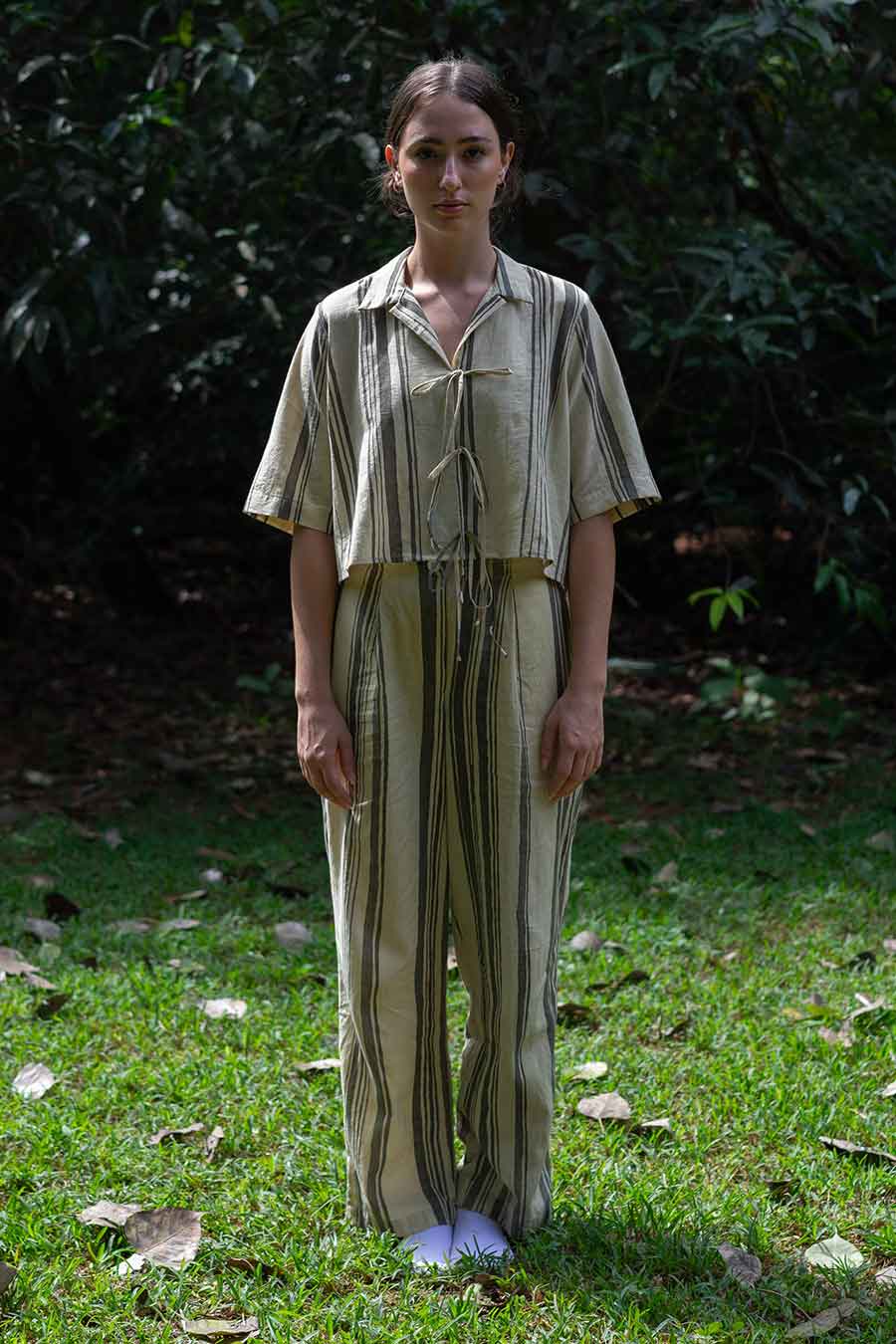 Off-White Hand-Painted Crop Shirt