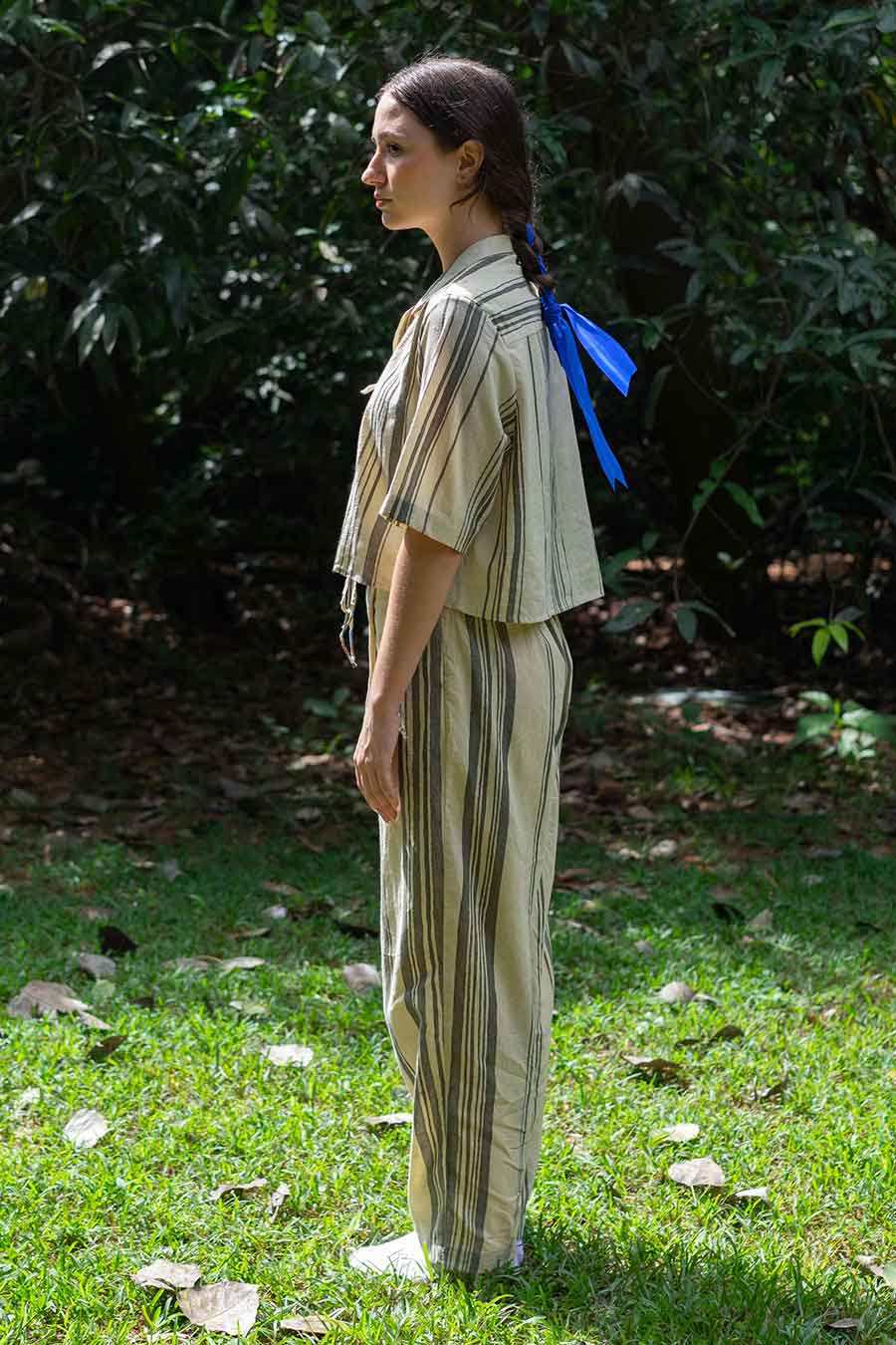 Off-White Hand-Painted Crop Shirt