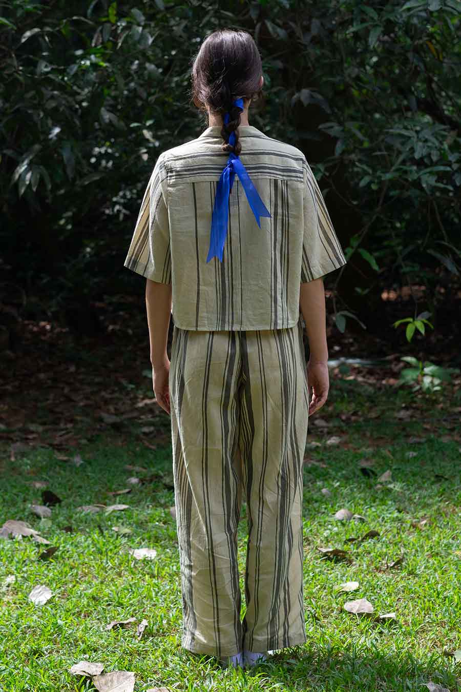 Off-White Hand-Painted Crop Shirt