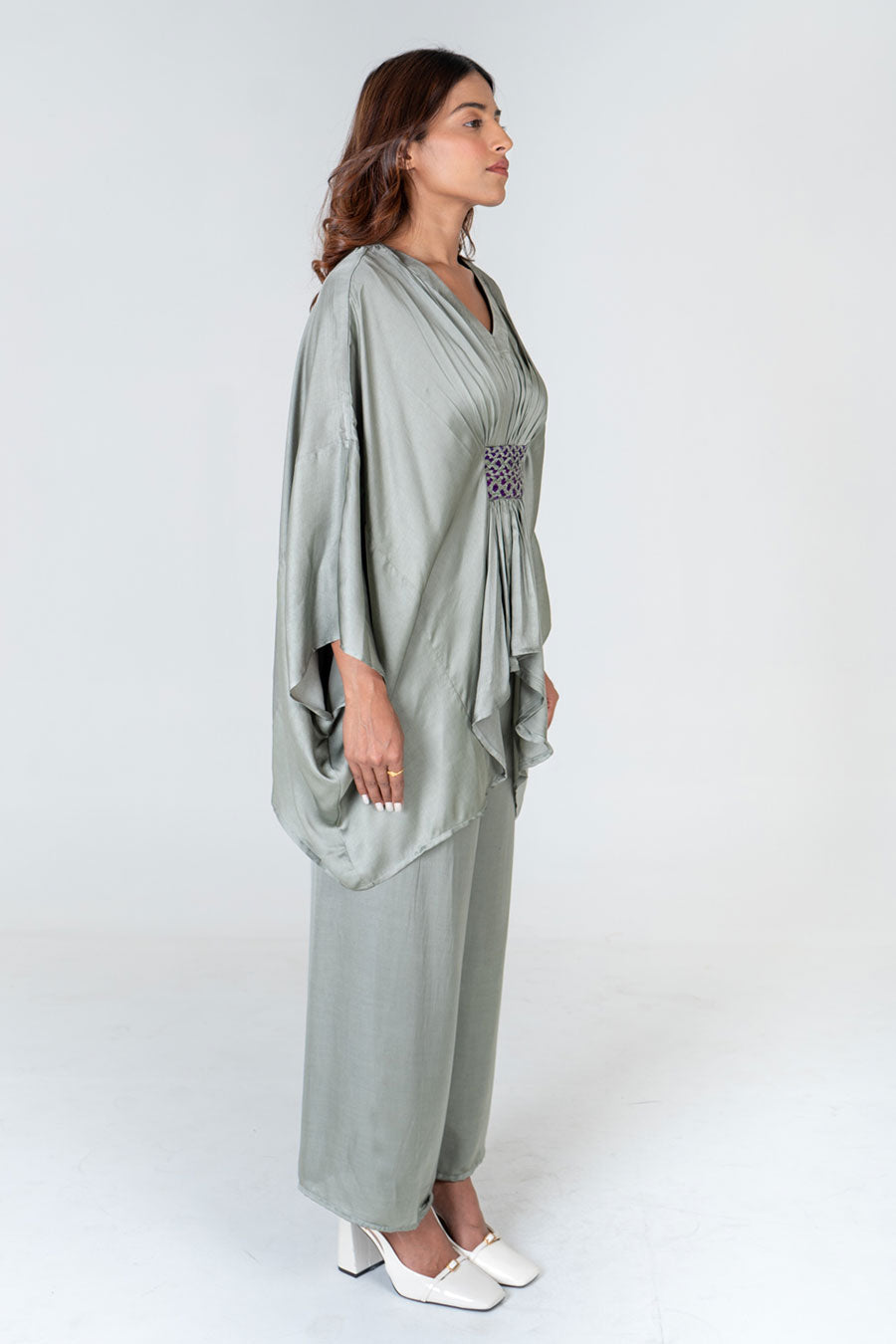 Green Braided Kaftan Co-Ord Set