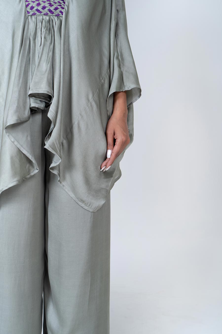 Green Braided Kaftan Co-Ord Set